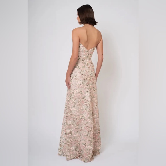 NEW - JENNY YOO - REINA OFF THE SHOULDER FLORAL DRESS- BLUSH - SIZE 14 - Picture 5 of 8